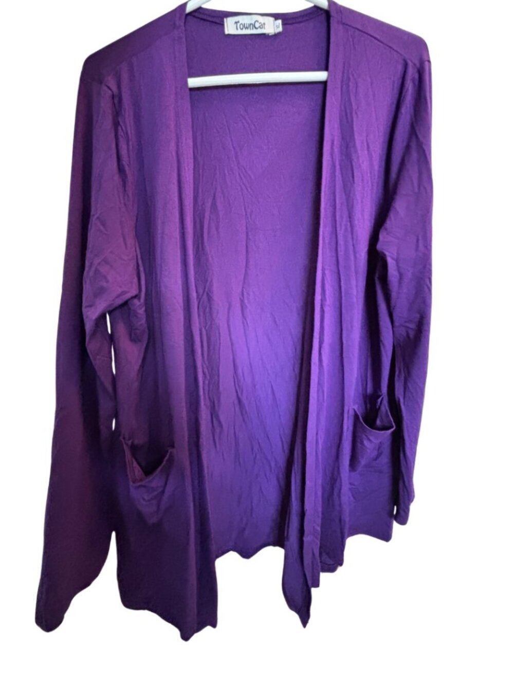 TownCat purple knit open-front cardigan jacket XL